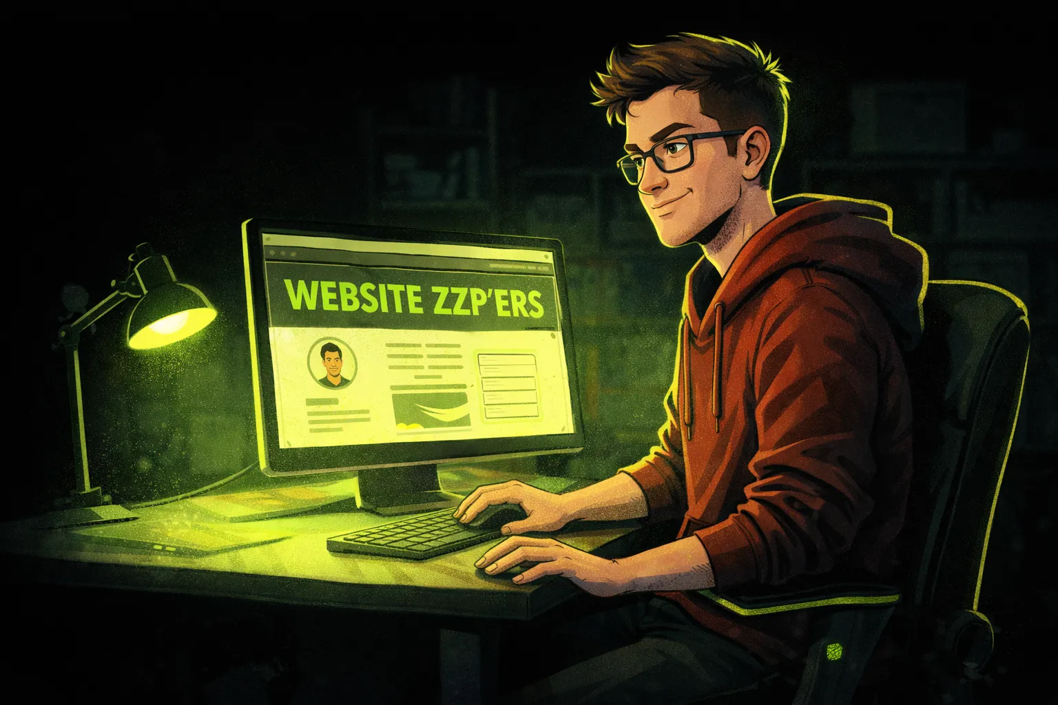 ZZP'er werkt aan zijn professionele website op laptop